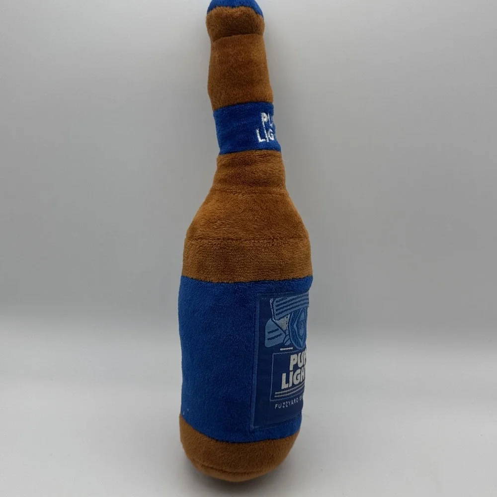 Bud Light Pup Light Dog Toy Plush Squeaky Beer Bottle Rare